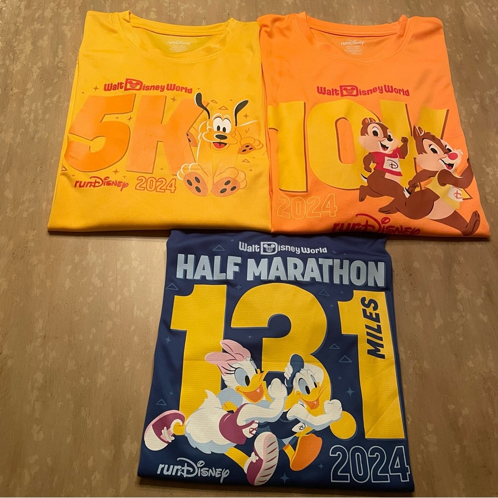 Lot of Run Disney Long Sleeve Crew Neck Shirts